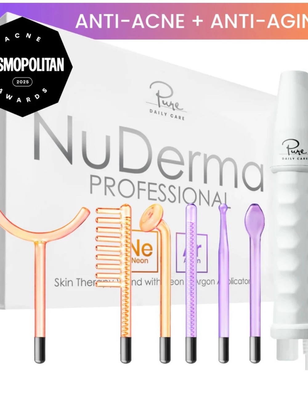 NuDerma Professional Neon Skin Therapy Set — Purple & Orange